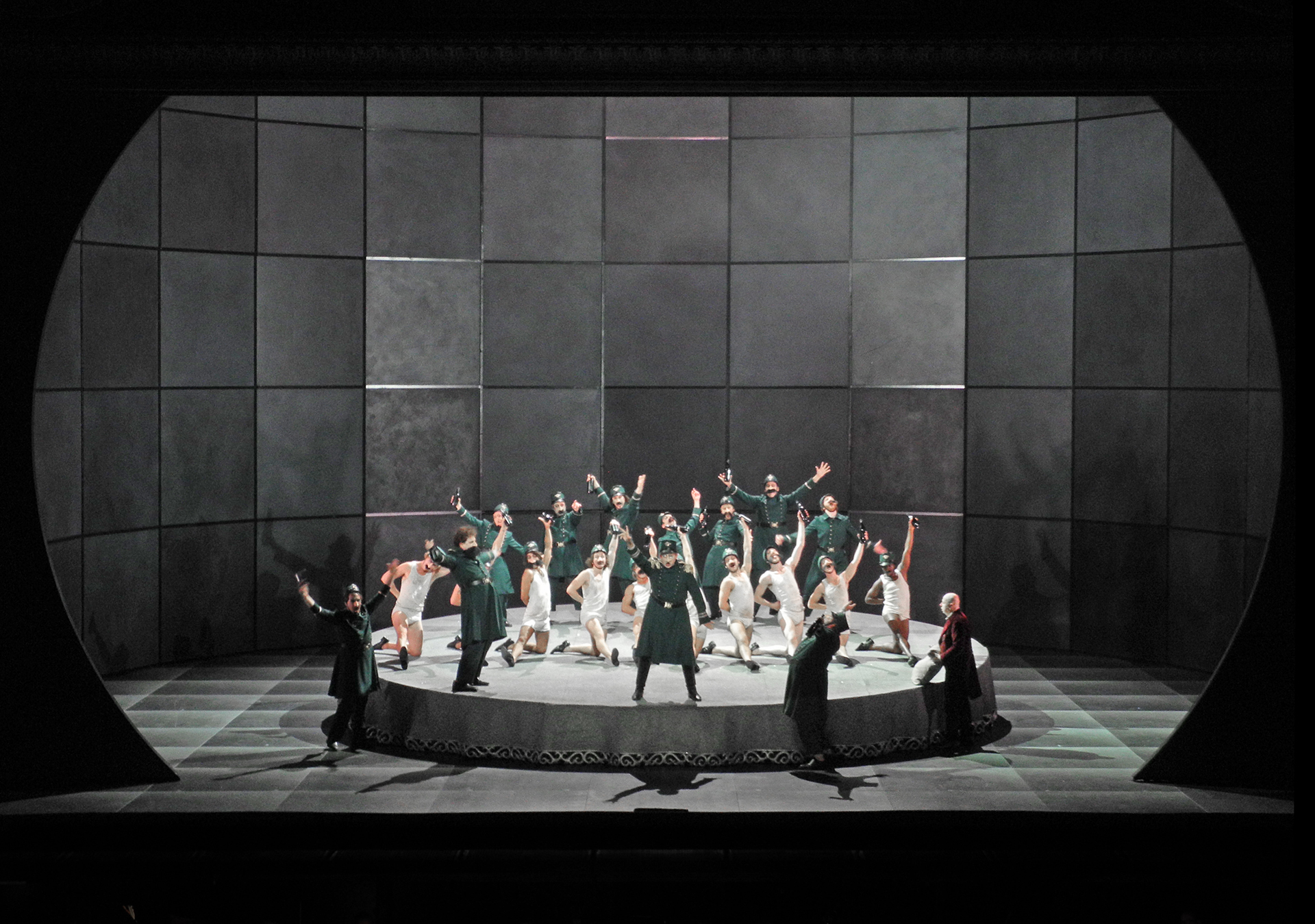 set and light design by Klaus Grünberg for THE NOSE (Dimitrij Schostakovitch), Royal Opera House London, 2016