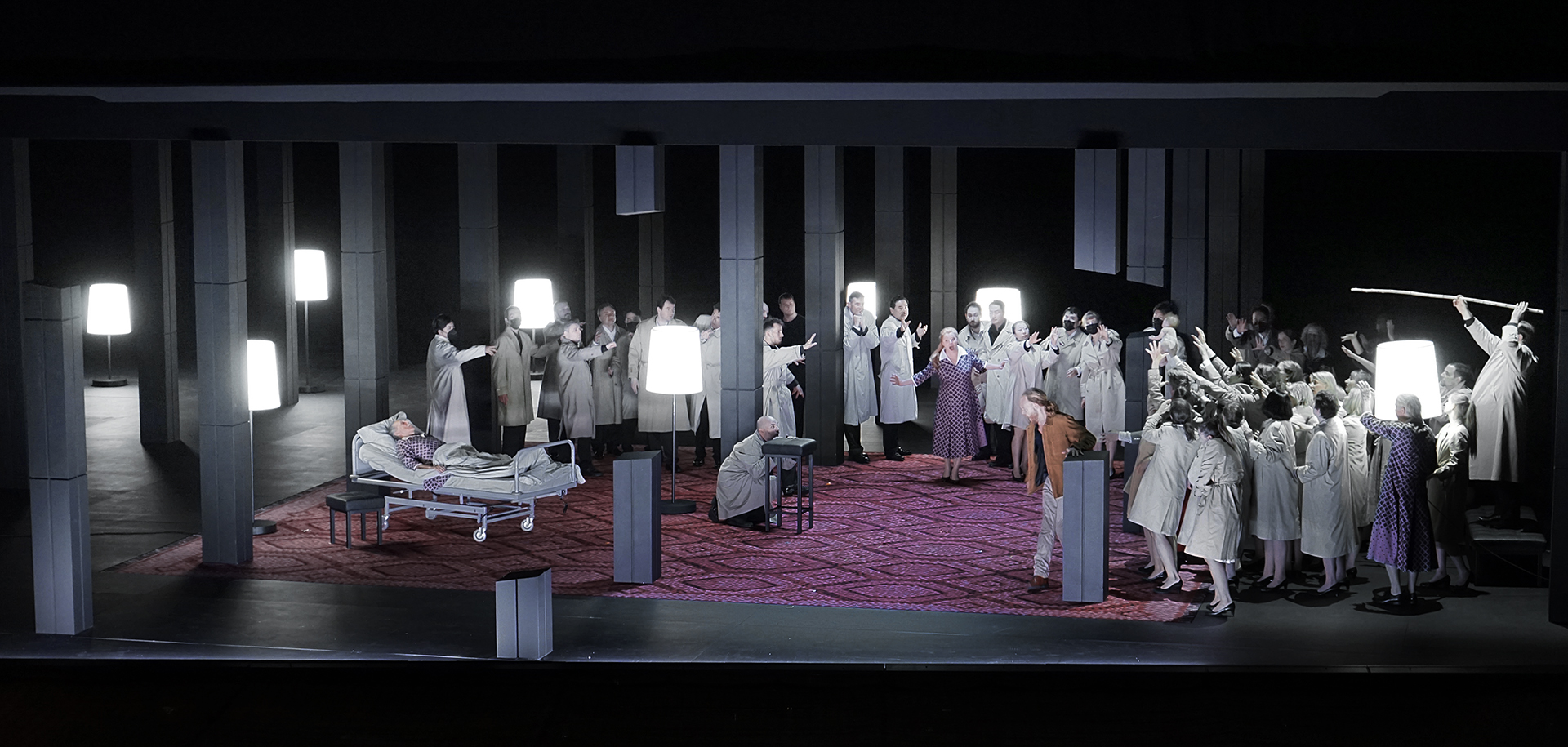 Klaus Grünberg, set and light design for Ulisse (Dallapiccola), Oper Frankfurt, 2022